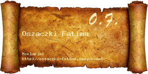 Oszaczki Fatima névjegykártya